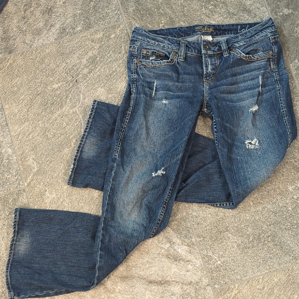Silver Jeans Women's Distressed Boot Cut Denim